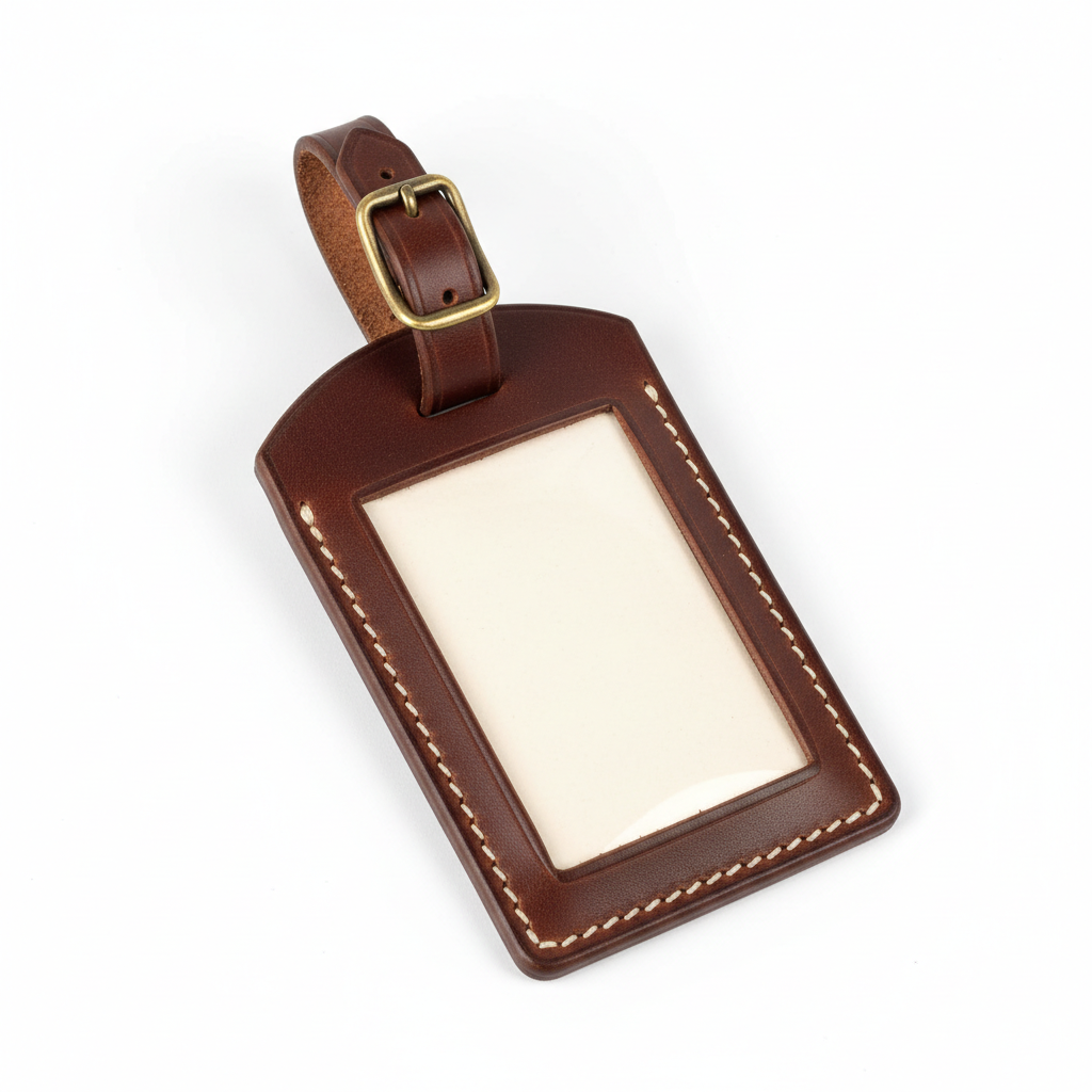 Custom leather luggage tag