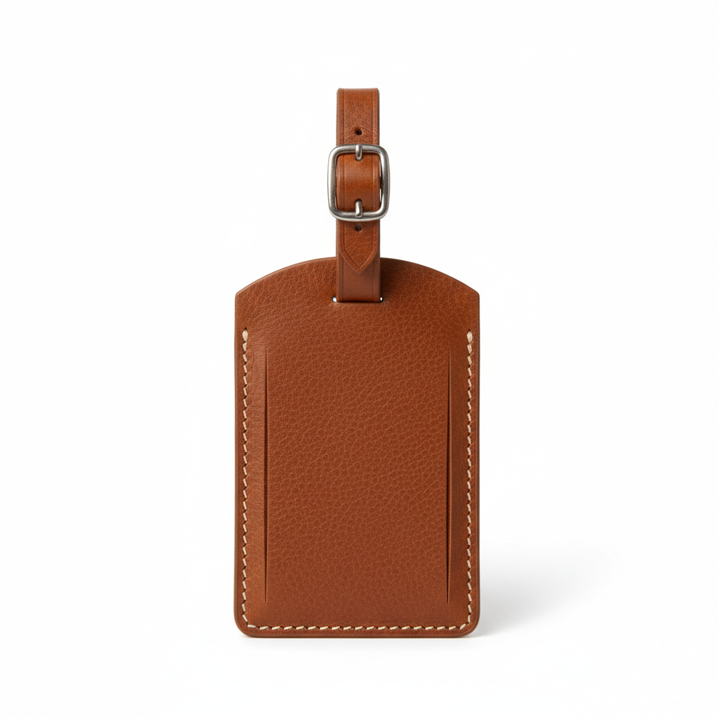 Custom leather luggage tag